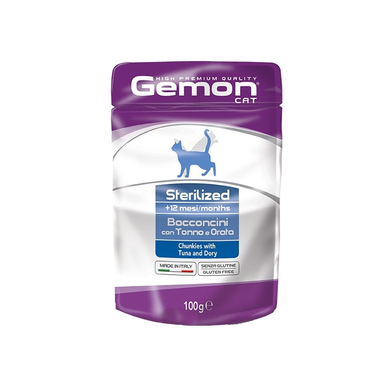 Hrana Umeda Pentru Pisici, Gemon Steril, Cu Ton/Cod, 100 g	