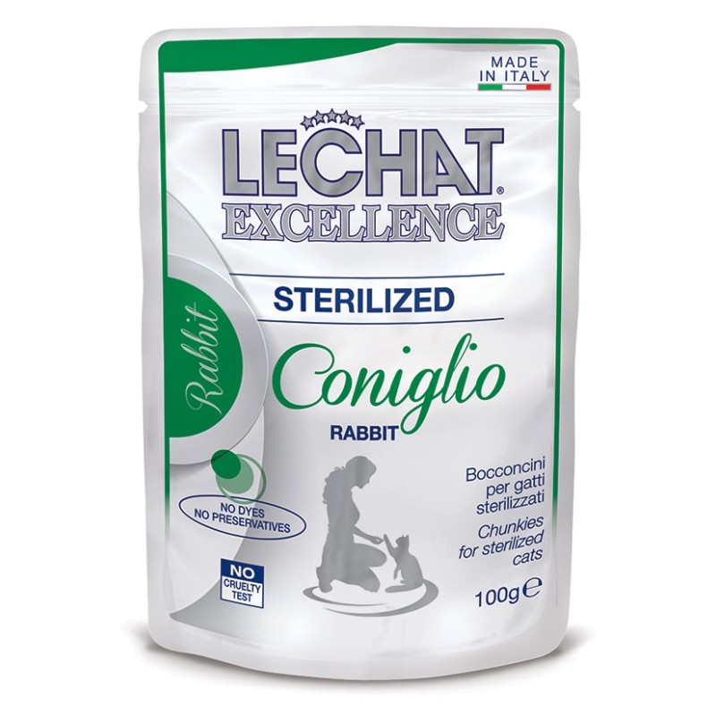 Hrana Umeda Pentru Pisici, LeChat Excellence Steril, Cu Iepure, 100 g	