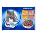 Hrana Umeda pentru Pisici, Prevital Vital Pack, cu Pui si Somon In Sos, 4 x 100 g	