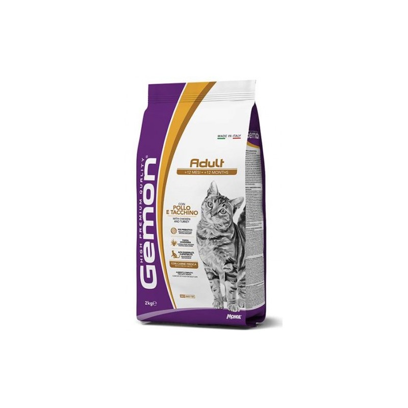 Hrana Uscata Pentru Pisici, Gemon Adult, Cu Pui Si Curcan, 2 kg