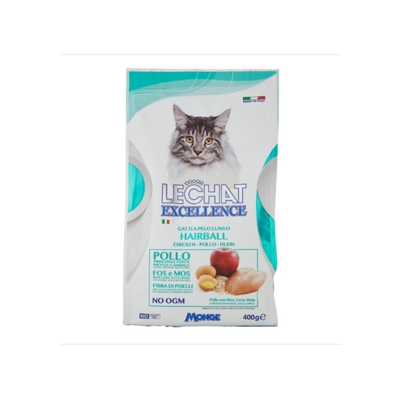Hrana Uscata Pentru Pisici, Lechat Excellence Hairball, Cu Pui, 400 g
