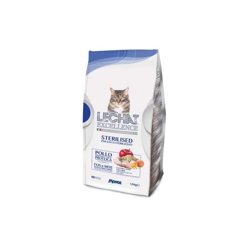 Hrana Uscata Pentru Pisici, LeChat Excellence Steril, Cu Pui, 1.5 kg