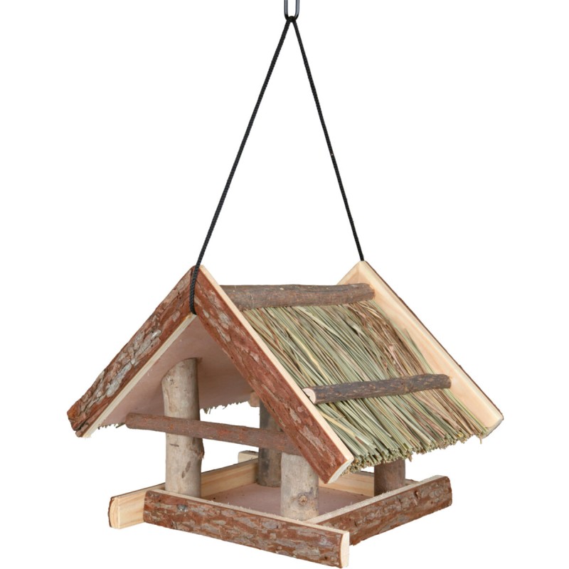 Hranitor Exterior, Suspendat, Tip Casuta, Lemn, 25 x 25 x 25 cm, Nature