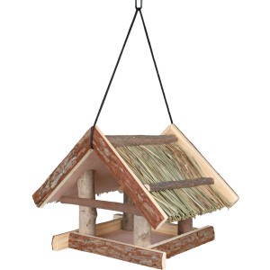 Hranitor Exterior, Suspendat, Tip Casuta, Lemn, 25 x 25 x 25 cm, Nature