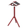Hranitor Exterior, Tip Casuta cu Suport, Lemn, 46 x 22 x 44 cm/1.15 m, Rosu/Alb