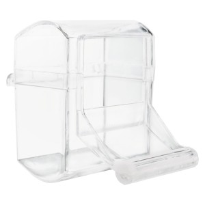 Hranitor Plastic pentru Pasari, cu Spatiu de Aterizare, 70 ml/7 x 7 cm, Diverse Culori
