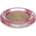 Jucarie 2in1 Pentru Pisici, Race & Scratch, Plastic/Carton, 37 cm, Roz/Alb