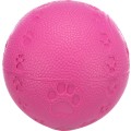 Jucarie Caini, Minge cu Sunet, Cauciuc, Culoare Roz, Dimensiune ø 6 cm
