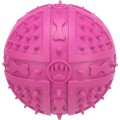 Jucarie Caini, Minge cu Sunet, Cauciuc, Culoare Roz, Dimensiune ø 9 cm