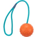 Jucarie Caini, Minge Pe Sfoara, Cauciuc, Culoare Petrol/Portocaliu, Dimensiune ø 6/30 cm