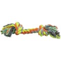 Jucarie Caini, Sfoara cu 2 Noduri, Multicolor, Dimensiune 40 cm