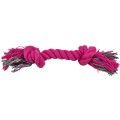 Jucarie Caini, Sfoara Cu 2 Noduri, Culoare Roz, Dimensiune 26 cm