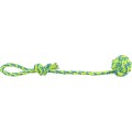 Jucarie Caini, Sfoara Cu Minge Tesuta, Culoare Lime/Petrol, Dimensiune ø 7/50 cm