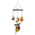 Jucarie Colorata Pentru Pasari, Lemn/Sfoara, 24 cm