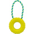 Jucarie Pentru Caini, Anvelopa Pe Sfoara, 15 cm/31 cm, Lime