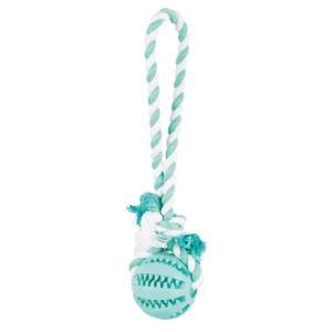 Jucarie Pentru Caini, Denta Fun, Minge De Cauciuc Pe Sfoara, Aroma Menta, 7/24 cm