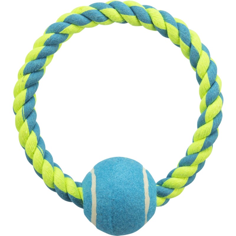 Jucarie Pentru Caini, Inel Sfoara Cu Minge De Tenis, 6 cm/18 cm/125 g