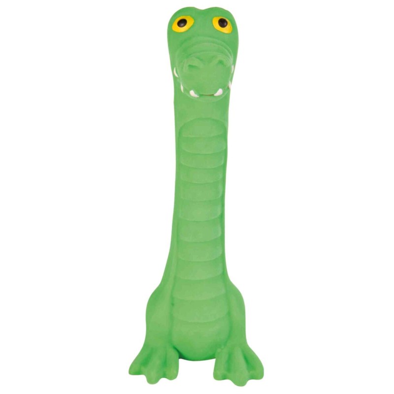 Jucarie Pentru Caini, Longie Crocodil, Latex, Cu Sunet, 18 cm, Verde