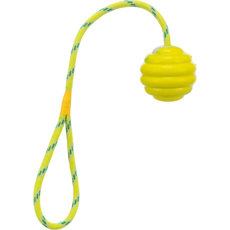 Jucarie Pentru Caini, Minge Ondulata Pe Sfoara, 6/30 cm