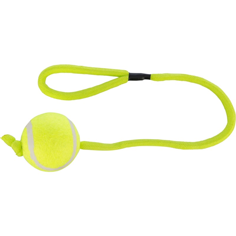 Jucarie Pentru Caini, Minge Tenis Pe Sfoara, 6/50 cm, Lime