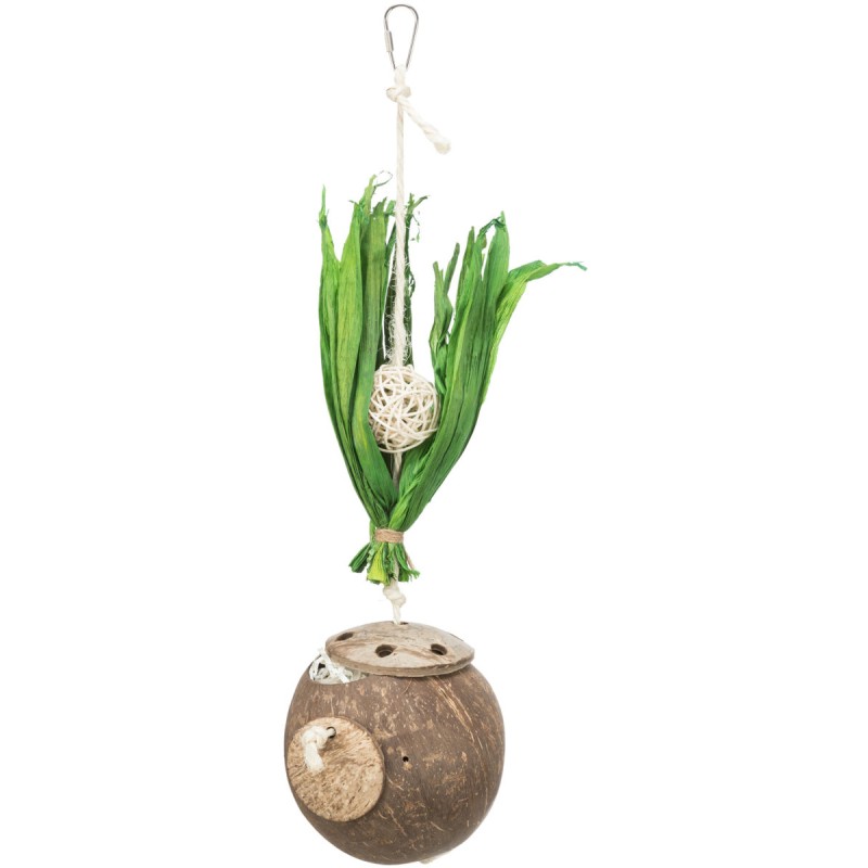 Jucarie Pentru Pasari, Nuca De Cocos Pe Franghie, 35 cm