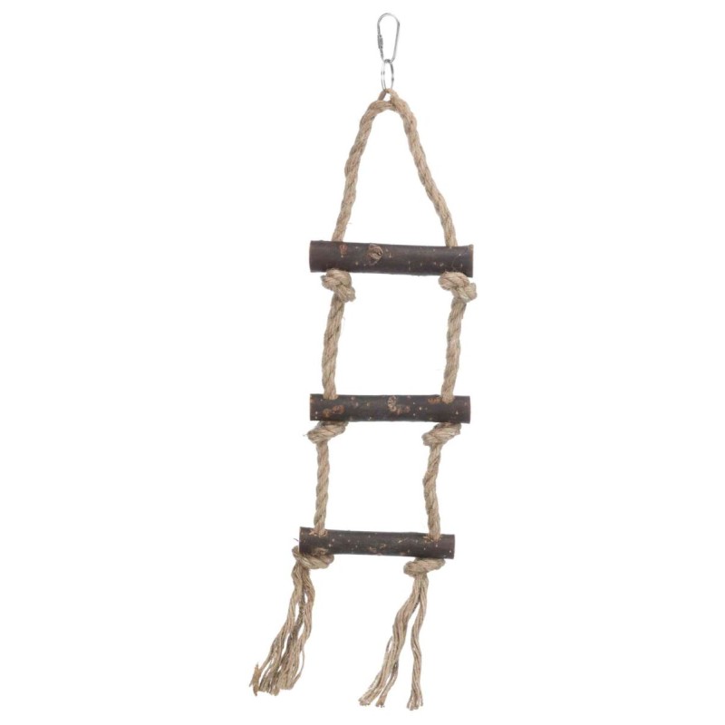 Jucarie Pentru Pasari, Scara, Lemn/Sfoara, 40 cm