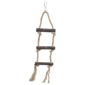Jucarie Pentru Pasari, Scara, Lemn/Sfoara, 40 cm
