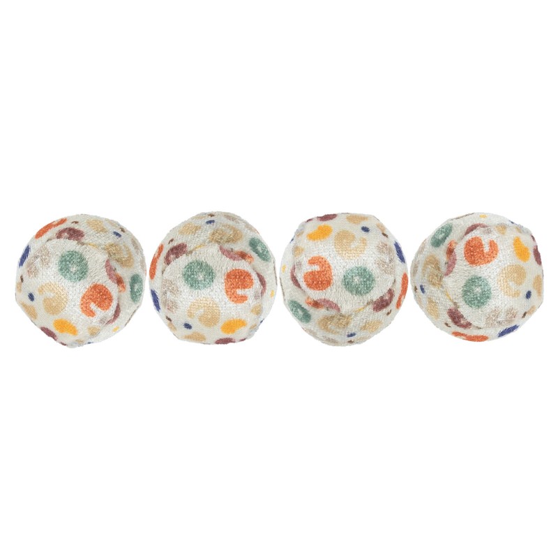 Jucarie Pentru Pisici, Set 4 Mingi Cu Imprimeu Leopard, 4 cm