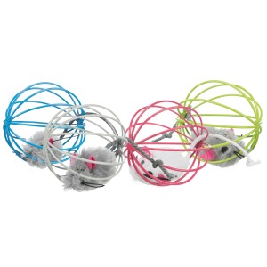 Jucarie Pentru Pisici, Soarece, Plus, In Glob Metalic, 6 cm
