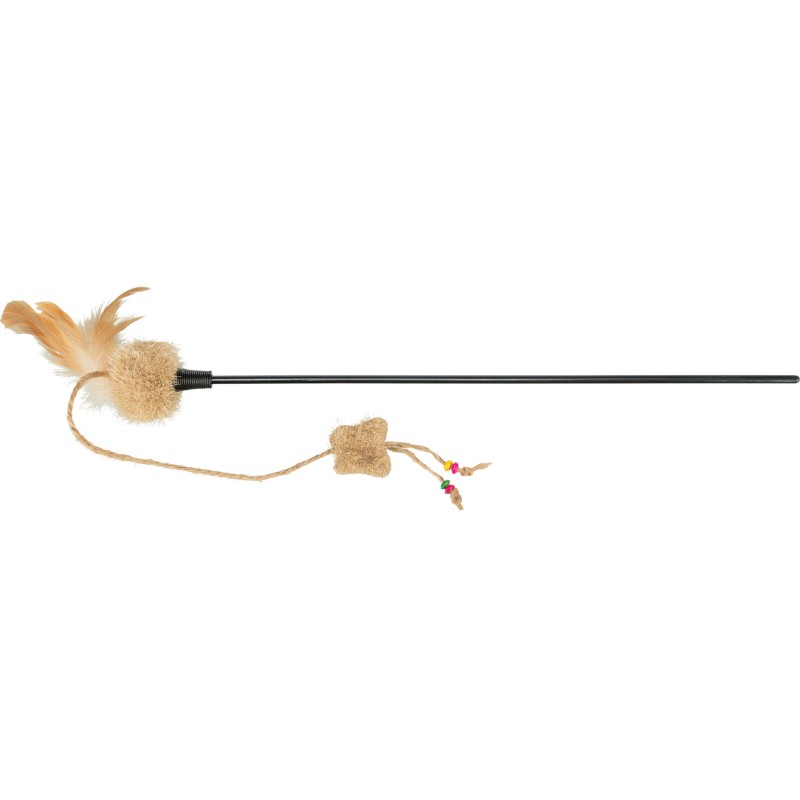 Jucarie Pentru Pisici, Undita Cu Minge De Plus Si Pene, 54 cm