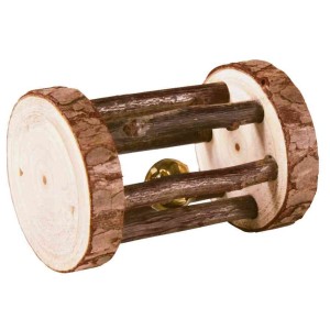 Jucarie pentru Rozatoare, Rola cu Clopotel, Lemn, 5 x 7 cm