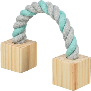Jucarie Pentru Rozatoare, Sfoara Cu Cuburi De Lemn, 20 cm