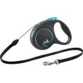 Lesa Retractabila Black Design, Snur, Albastru, Marime S: 5 m/Pana la 12 kg