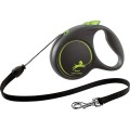 Lesa Retractabila Black Design, Snur, Verde, Marime M: 5 m/Pana la 20 kg