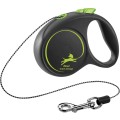 Lesa Retractabila Black Design, Snur, Verde, Marime XS: 3 m/Pana la 8 kg