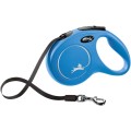 Lesa Retractabila Classic, Banda, Albastru, Marime M: 5 m/Pana la 25 kg