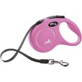 Lesa Retractabila Classic, Banda, Roz, Marime S: 5 m/Pana la 15 kg
