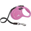 Lesa Retractabila Classic, Banda, Roz, Marime XS: 3 m/Pana la 12 kg