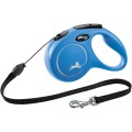 Lesa Retractabila Classic, Snur, Albastru, Marime M: 5 m/Pana la 20 kg