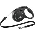Lesa Retractabila Classic, Snur, Negru, Marime M: 5 m/Pana la 20 kg