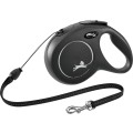 Lesa Retractabila Classic, Snur, Negru, Marime M: 8 m/Pana la 20 kg