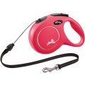 Lesa Retractabila Classic, Snur, Rosu, Marime M: 8 m/Pana la 20 kg