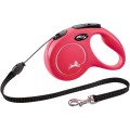 Lesa Retractabila Classic, Snur, Rosu, Marime M: 5 m/Pana la 20 kg