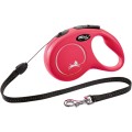 Lesa Retractabila Classic, Snur, Rosu, Marime S: 8 m/Pana la 12 kg