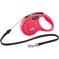 Lesa Retractabila Classic, Snur, Rosu, Marime S: 5 m/Pana la 12 kg