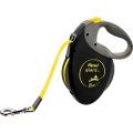 Lesa Retractabila Giant, Banda, Negru/Galben Neon, Marime L: 8 m/Pana la 50 kg