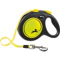 Lesa Retractabila Neon, Banda, Galben, Marime L: 5 m/Pana la 50 kg