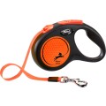 Lesa Retractabila Neon, Banda, Portocaliu Neon, Marime S: 5 m/Pana la 15 kg