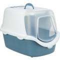 Litiera Vico Open Top, cu Capac si Lopatica, 40 x 40 x 56 cm, Albastru/Alb