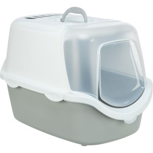 Litiera Vico Open Top, cu Capac si Lopatica, 40 x 40 x 56 cm, Gri Deschis/Alb